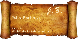 Jahn Borbála névjegykártya